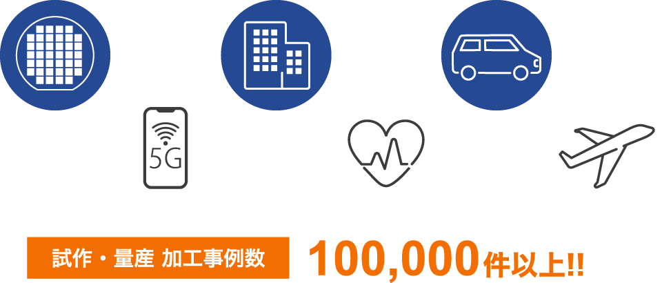 試作・量産 加工事例数100,000件以上!!